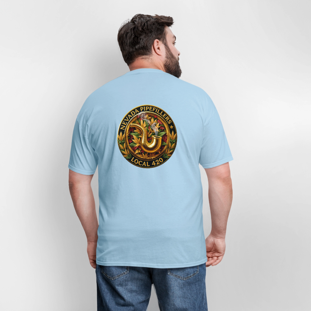 NEVADA PIPEFILLERS LOCAL 420 F/B DESIGN Men's T-Shirt - powder blue