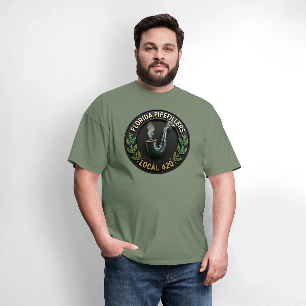 FLORIDA PIPEFILLERS LOCAL 420 F/B DESIGN Men's T-Shirt - military green