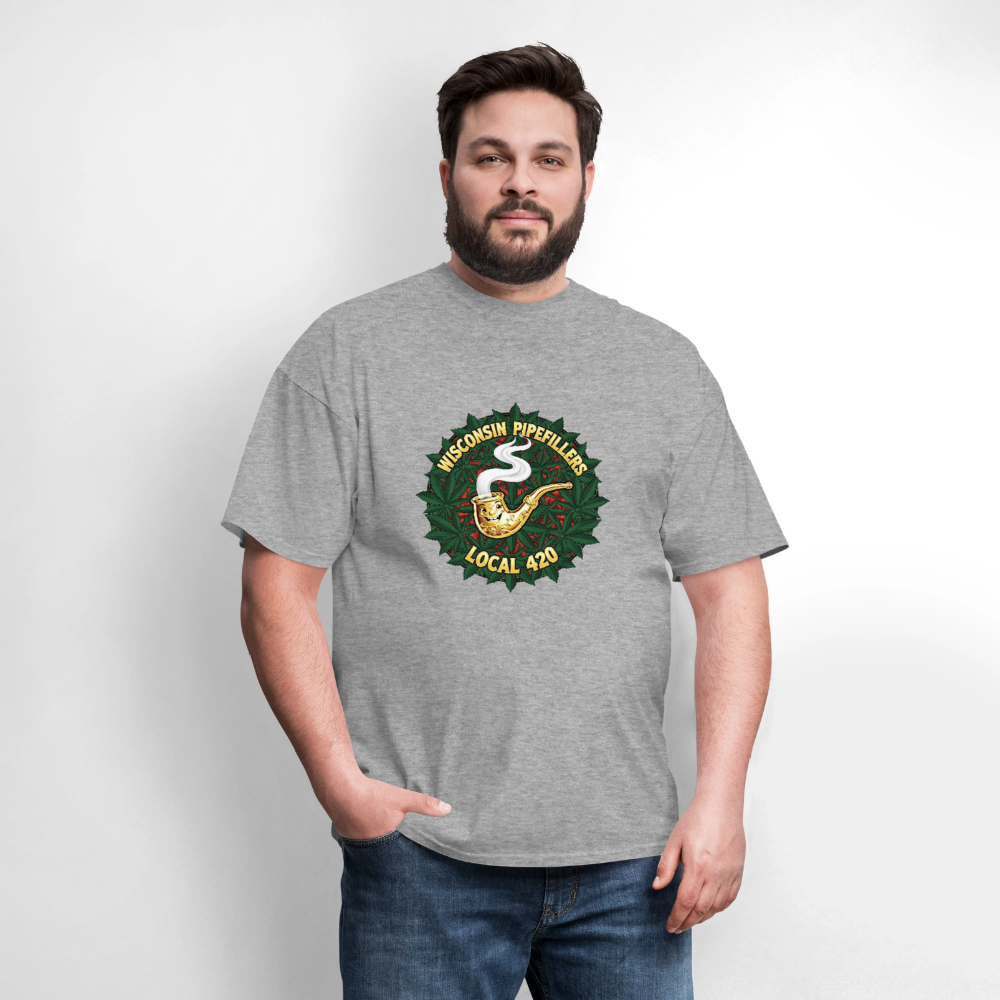 WISCONSIN PIPEFILLERS LOCAL 420 Men's T-Shirt - heather gray