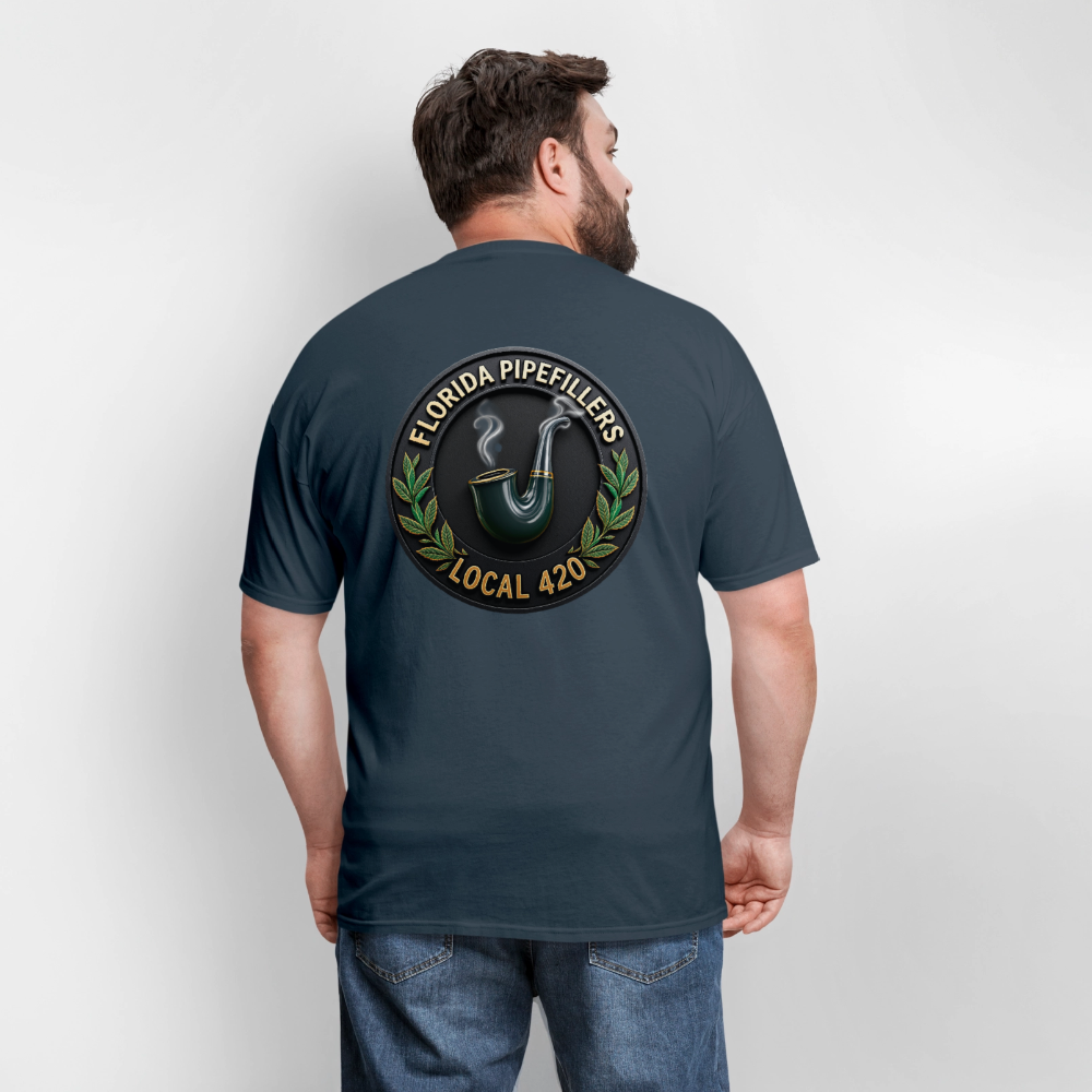 FLORIDA PIPEFILLERS LOCAL 420 F/B DESIGN Men's T-Shirt -  blue dusk