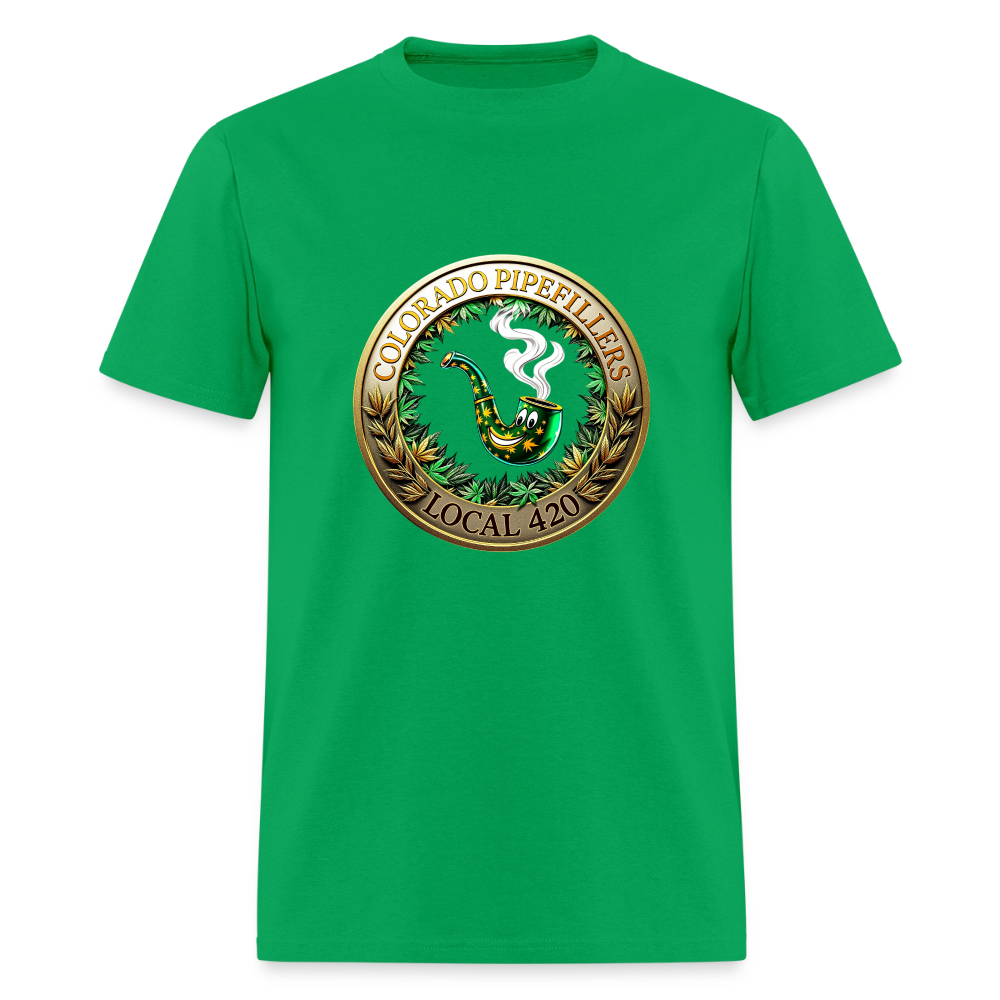 COLORADO PIPEFILLERS LOCAL 420  Men's T-Shirt - bright green