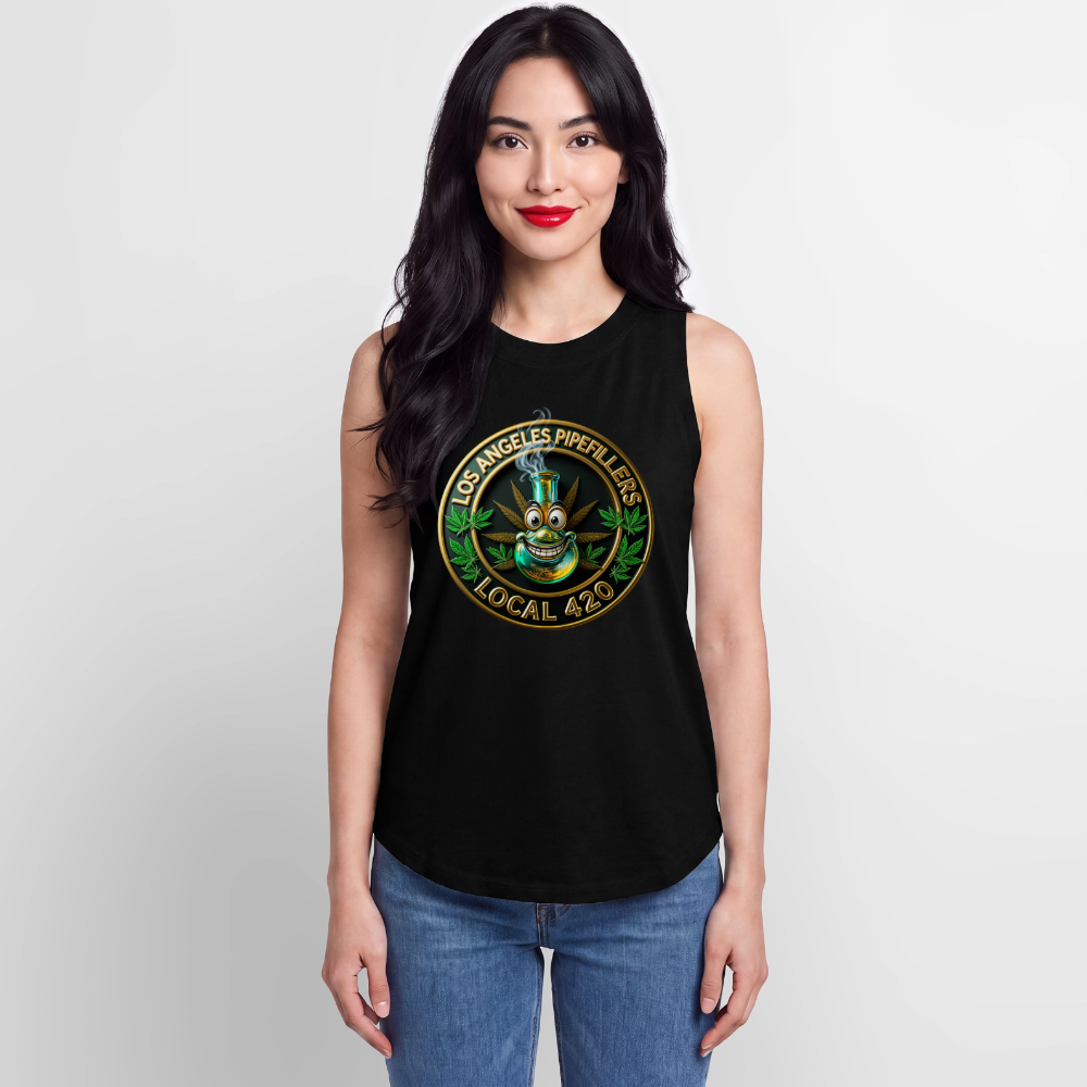 LOS ANGELES PIPEFILLERS LOCAL 420 Women's Relaxed Tank Top - black