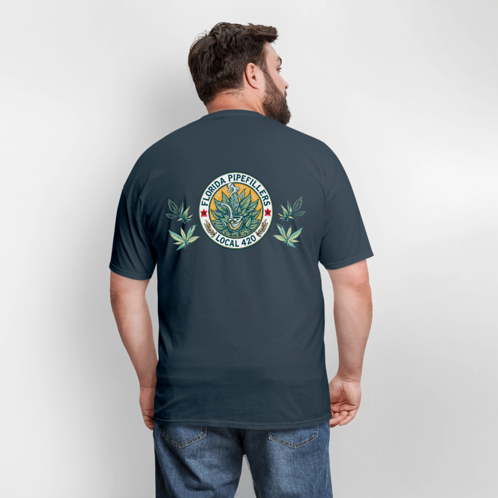 FLORIDA PIPEFILLERS LOCAL 420 F/B DESIGN Men's T-Shirt -  blue dusk