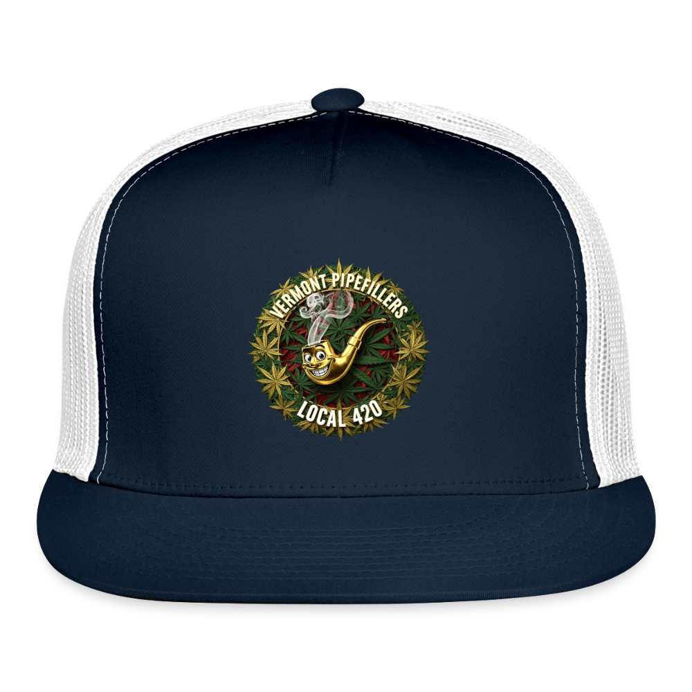 VERMONT PIPEFILLERS LOCAL 420 Trucker Hat - navy/white