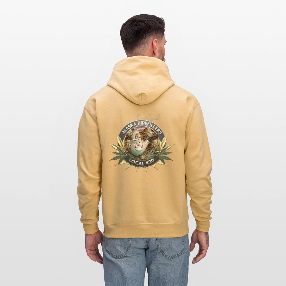 ALASKA  PIPEFILLERS LOCAL 420 F/B DESIGN Men's Hoodie - light gold 