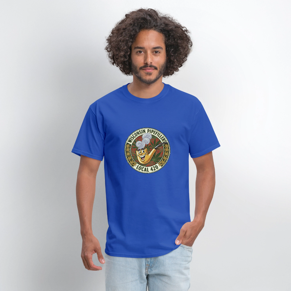 WISCONSIN PIPEFILLERS LOCL 420 Men's T-Shirt - royal blue