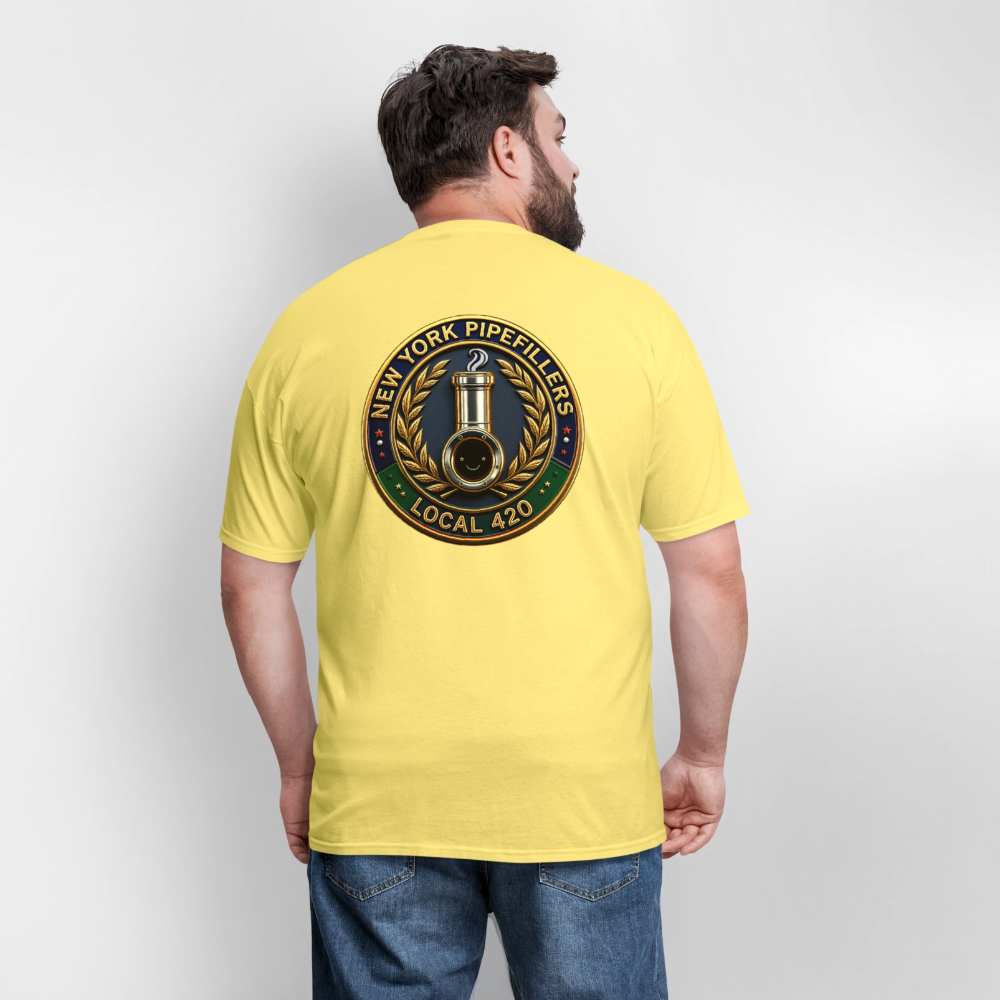 NEW YORK PIPEFILLERS LOCAL 420 F/B DESIGNS Men's T-Shirt - cornsilk