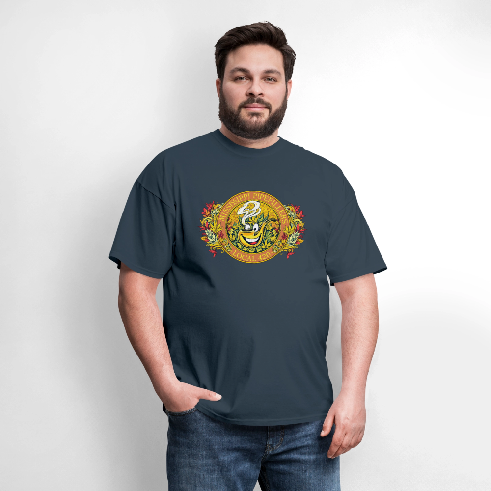 MISSISSIPPI PIPEFILLERS LOCAL 420 F/B DESIGNS Men's T-Shirt -  blue dusk