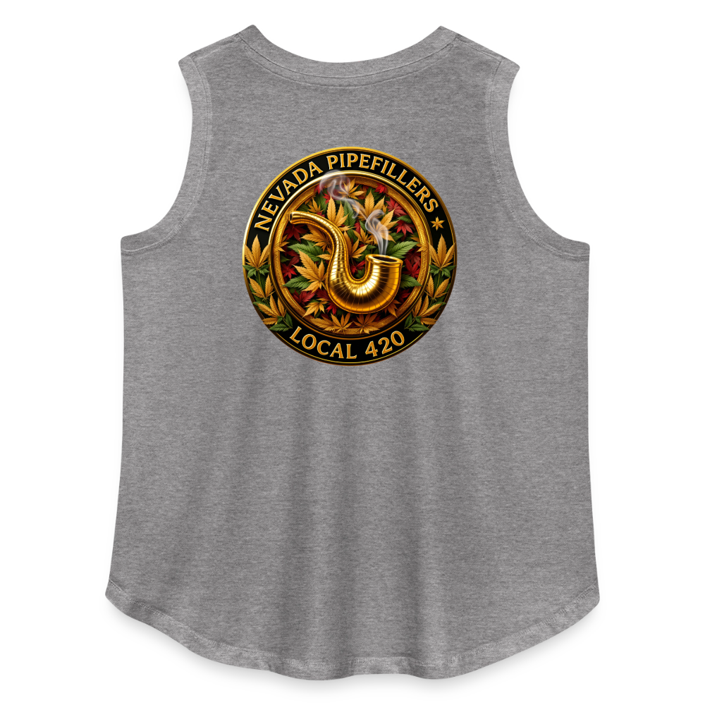 NEVADA PIPEFILLERS LOCAL 420  F/B DESIGN Women's Curvy Relaxed Tank Top - granite heather 