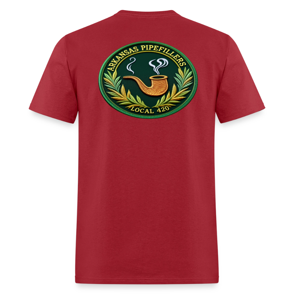 ARKANSAS PIPEFILLERS LOCAL 420 F/B EMBLEMS  Men's T-Shirt - true red