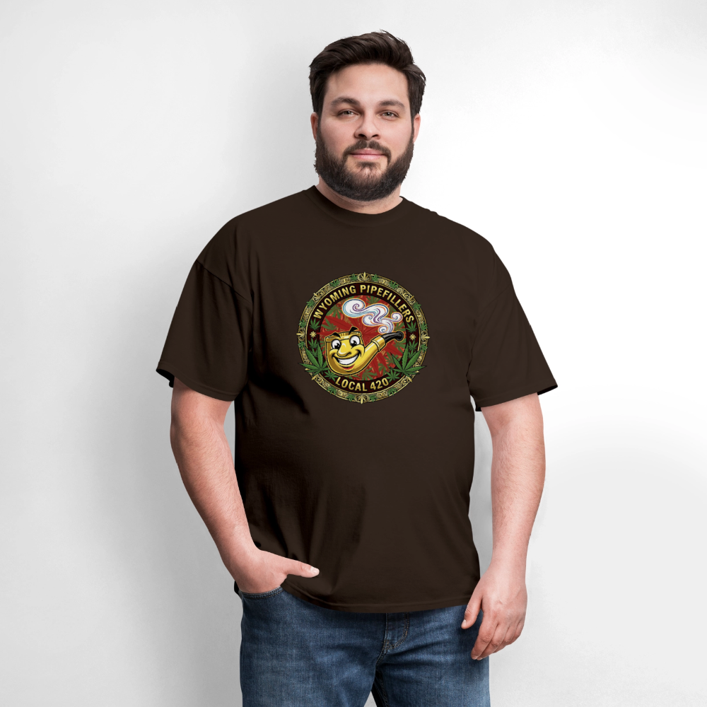 WYOMING PIPEFILLERS LOCAL 420 Men's T-Shirt - brown