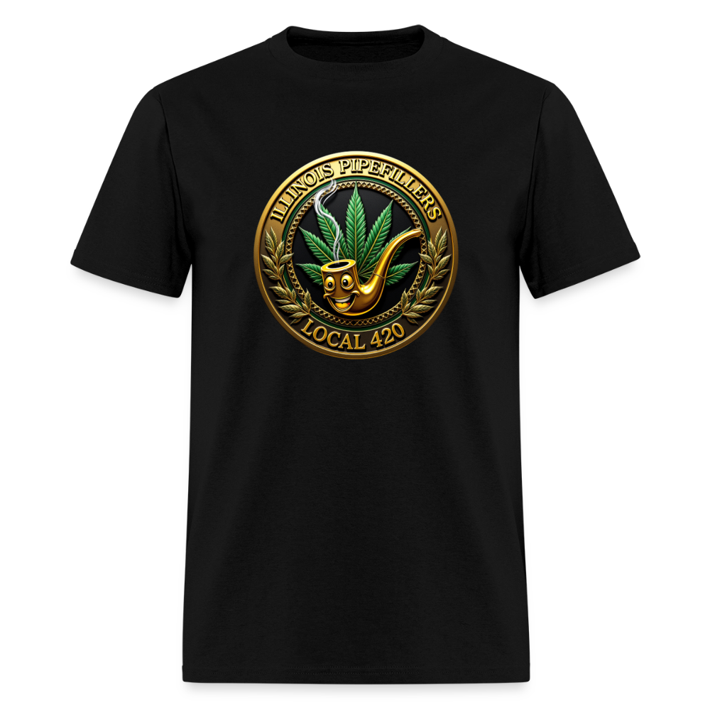 ILLINOIS PIPEFILLERS LOCAL 420 Men's T-Shirt | - black