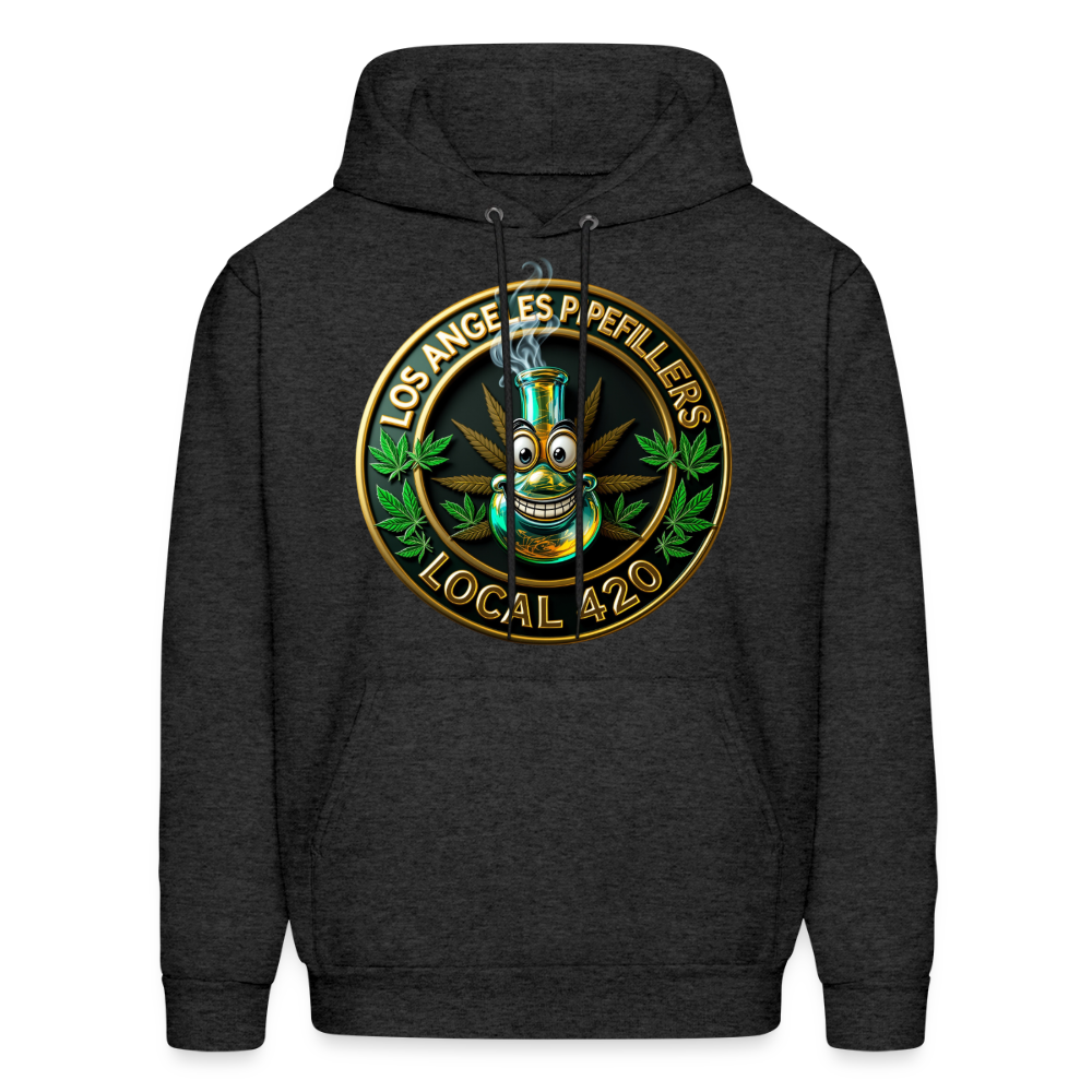 LOS ANGLES PIPEFILLERS LOCAL 420 2 EMBLEM Men's Hoodie - charcoal grey