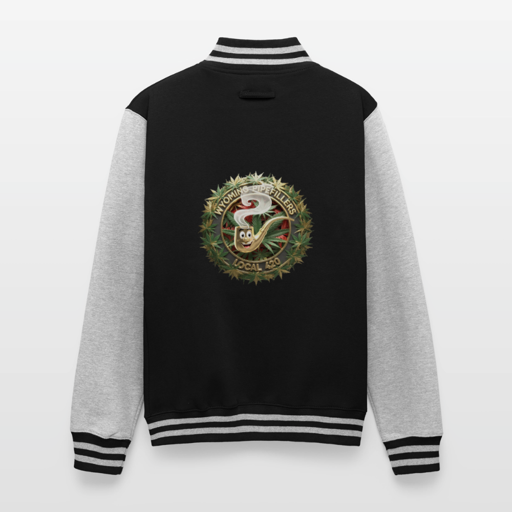 WYOMING PIPEFILLERS LOCAL 420 / 4 EMBLEM Unisex College Sweat Jacket - black/heather grey