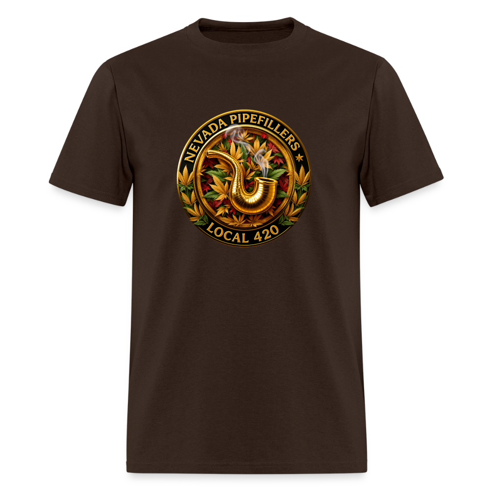 NEVADA PIPEFILLERS LOCAL 420 F/B DESIGN Men's T-Shirt - brown