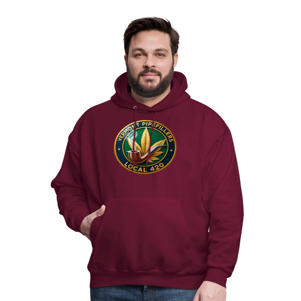 VERMONT PIPEFILLERS LOCAL 420 2 EMBLEM Men's Hoodie - burgundy