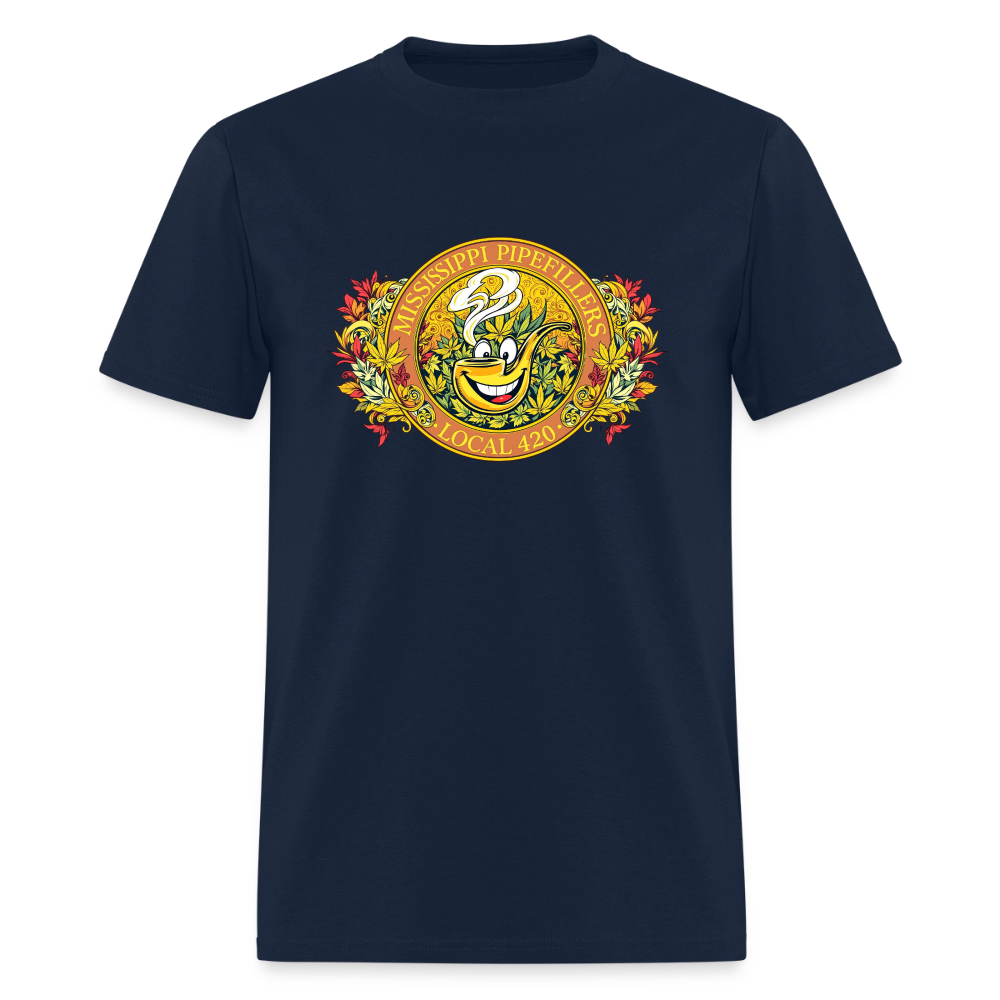 MISSISSIPPI PIPEFILLERS LOCAL 420 F/B DESIGNS Men's T-Shirt - navy