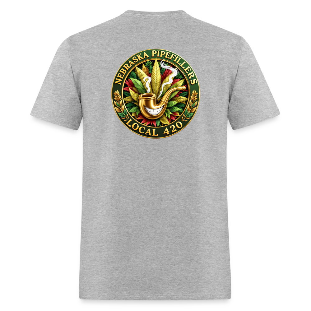 NEBRASKA PIPEFILLERS LOCAL 420 F/B DESIGNS Men's T-Shirt - heather gray