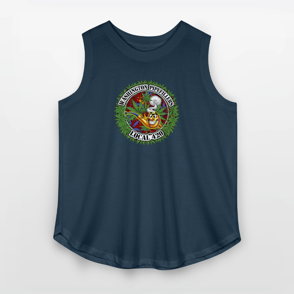 WASHINGTON PIPEFILLERS LOCAL 420 Women's Curvy Relaxed Tank Top - denim