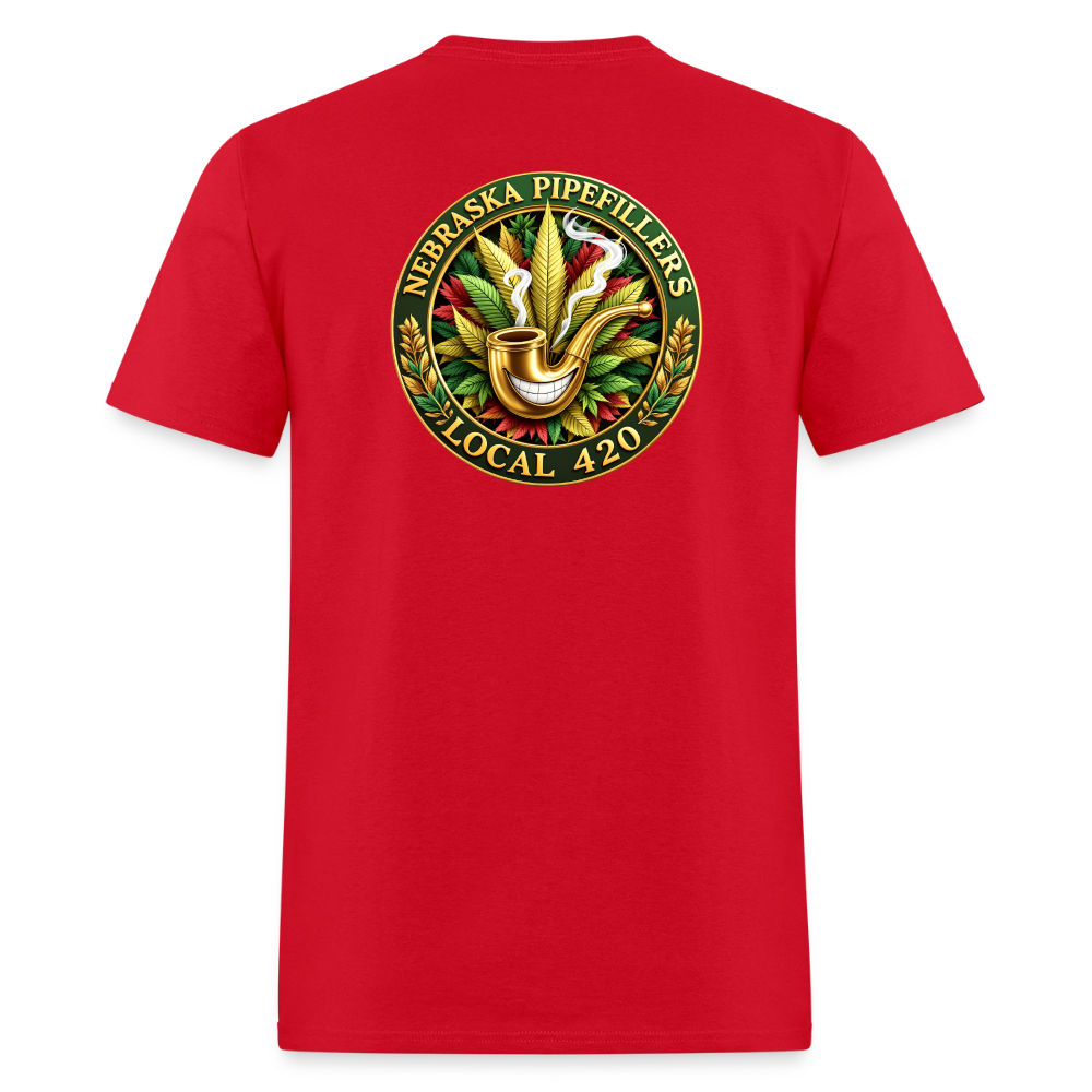 NEBRASKA PIPEFILLERS LOCAL 420 F/B DESIGNS Men's T-Shirt - red