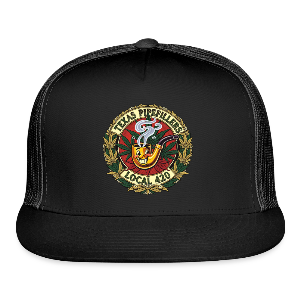 TEXAS PIPEFILLERS LOCAL 420 Trucker Hat - black/black