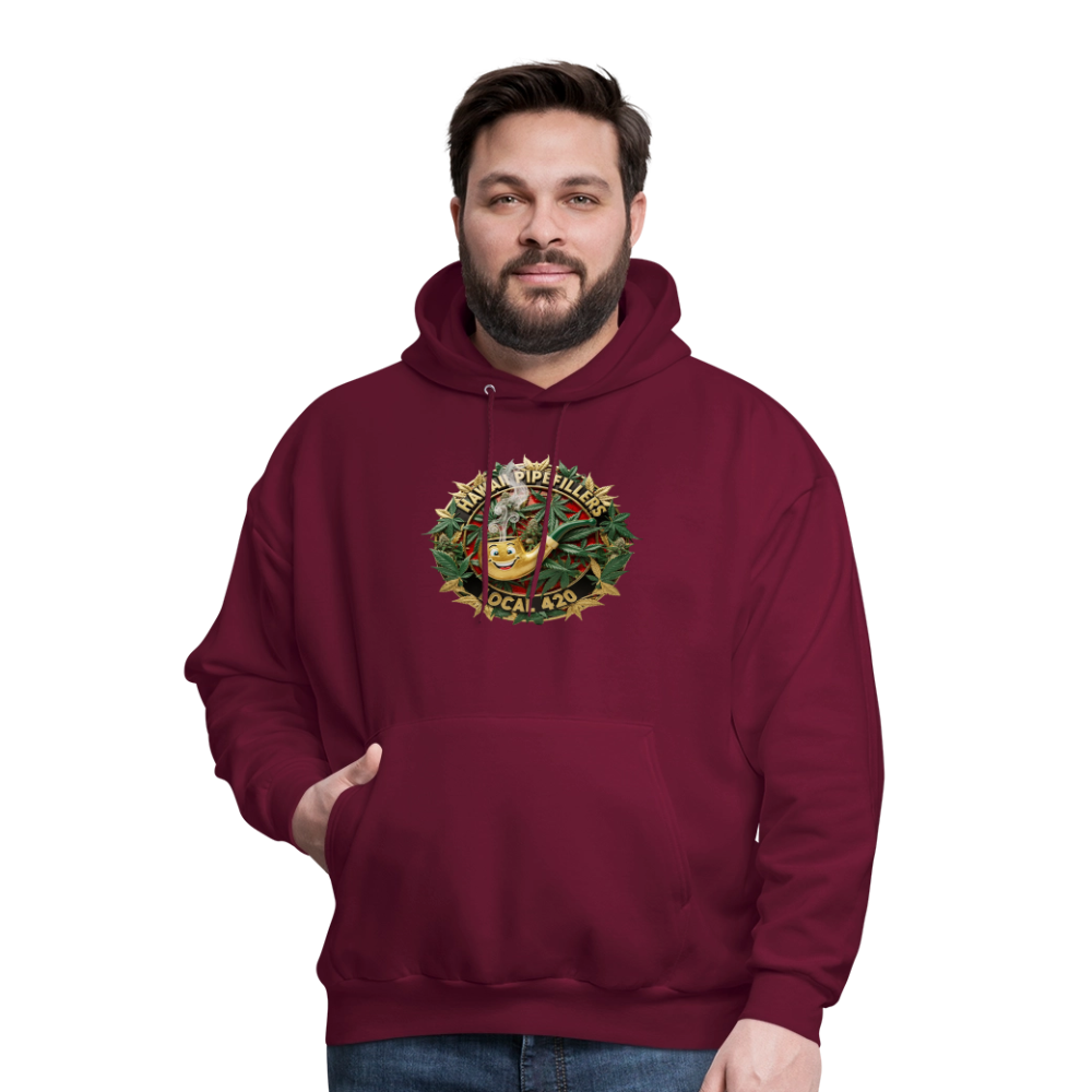 HAWAII PIPEFILLERS LOCAL 420 F/B DESIGN Men's Hoodie - burgundy
