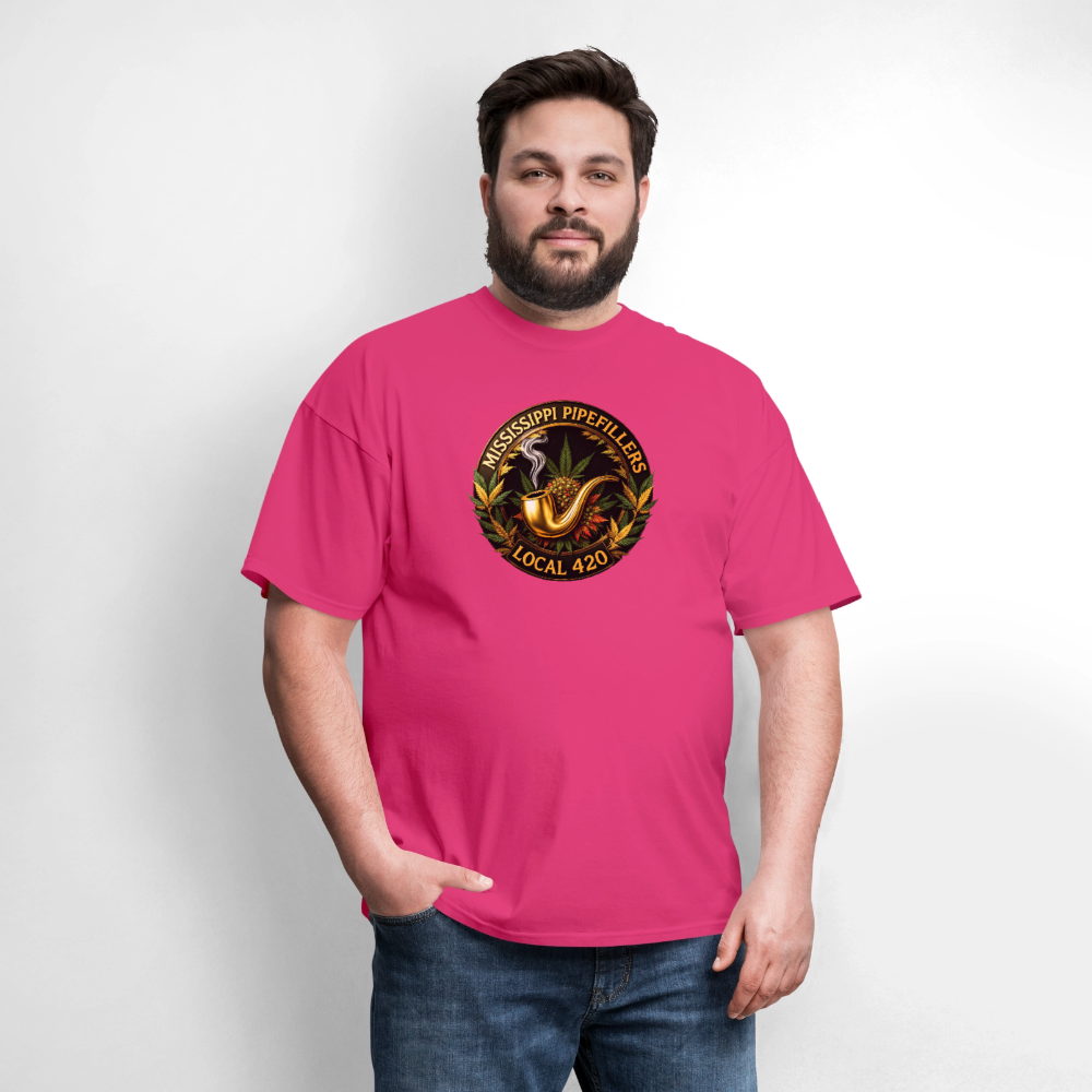 MISSISSIPPI PIPEFILLERS LOCAL 420 Men's T-Shirt - fuchsia