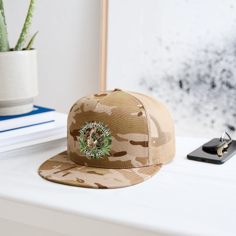 TENNESSEE PIPEFILLERS LOCAL 420 Trucker Hat CAMO Trucker Hat - MultiCam\tan