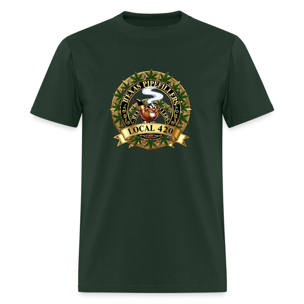 TEXAS PIPEFILLERS LOCAL 420 F/B DESIGN Men's T-Shirt - forest green