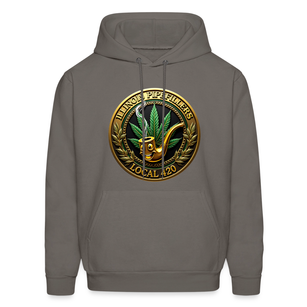 ILLINOIS PIPEFILLERS LOCAL 420  Men's Hoodie - asphalt gray