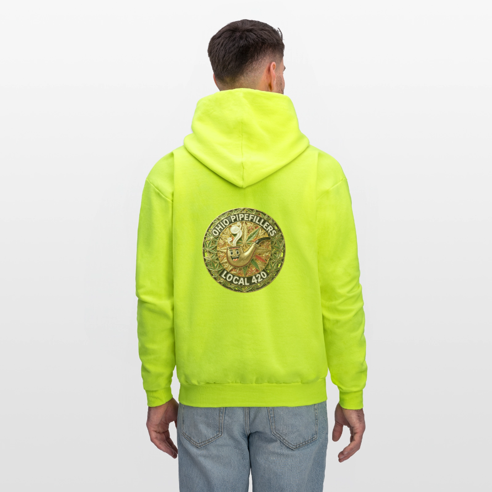 OHIO PIPEFILLERS LOCAL 420  F/B DESIGNS Men's Hoodie - safety green