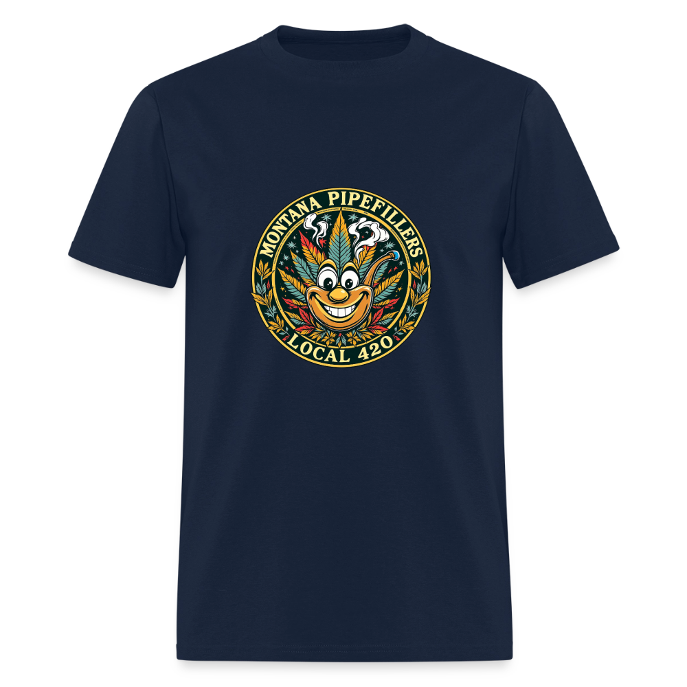 MONTANA PIPEFILLERS LOCAL 420 F/B DESIGN Men's T-Shirt - navy