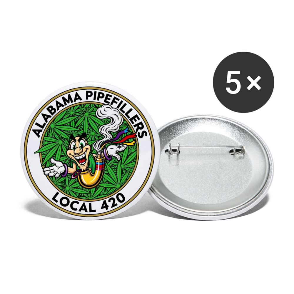 ALABAMA PIPEFILLERS LOCAL 420 Union Buttons small 1'' (5-pack) - white