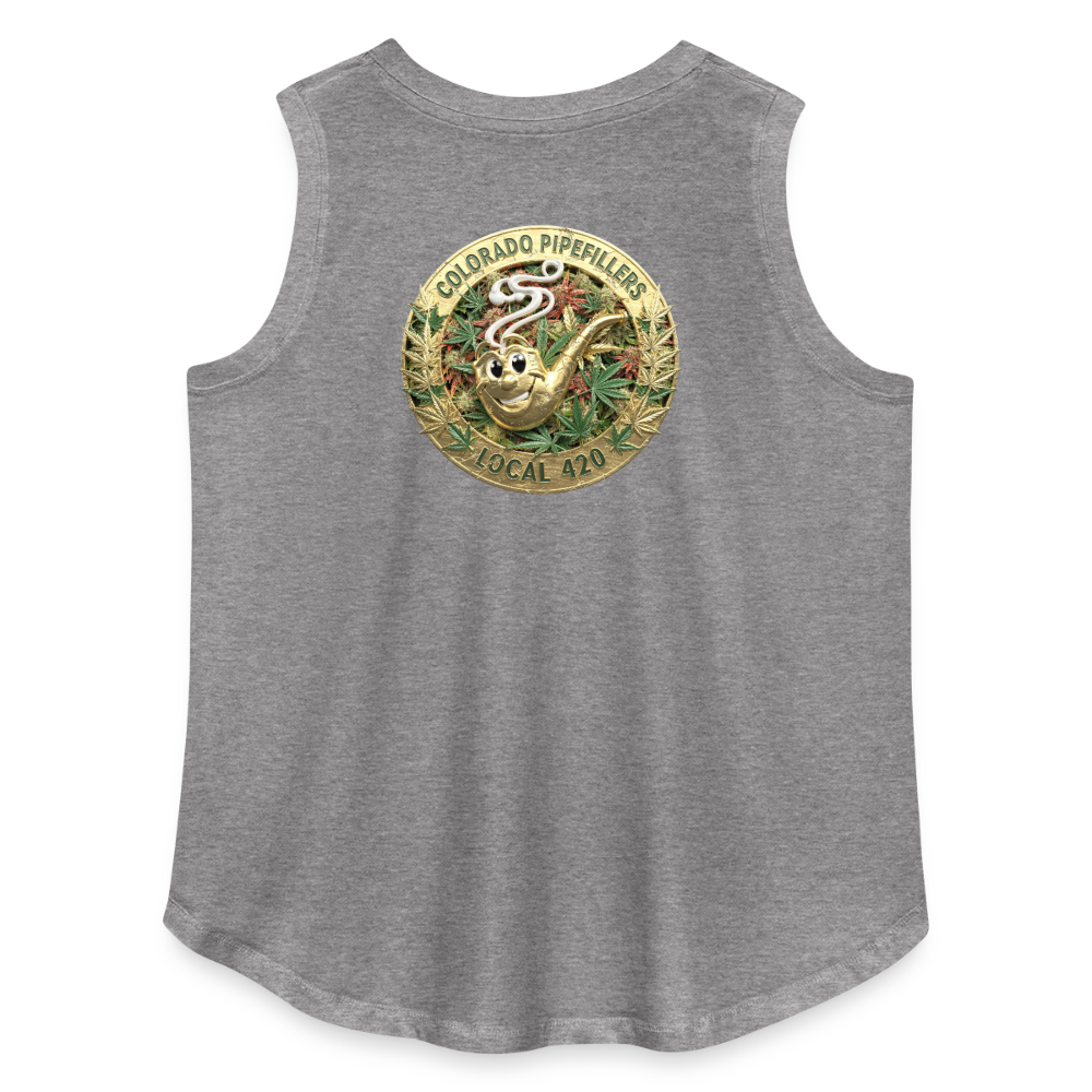 COLORADO PIPEFILLERS LOCAL 420 F/B DESIGN Women's Curvy Relaxed Tank Top - granite heather 