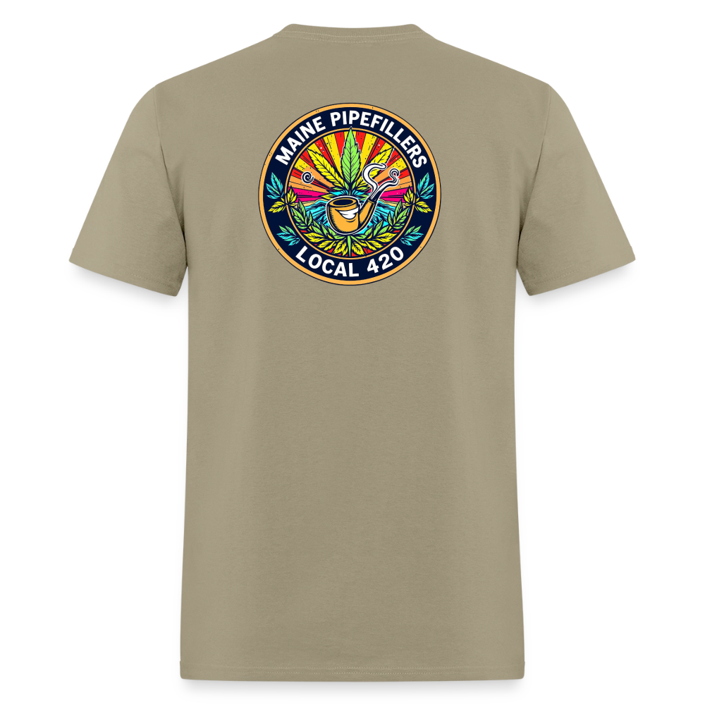 MAINE PIPEFILLERS LOCAL 420 2 EMBLEM Men's T-Shirt - khaki