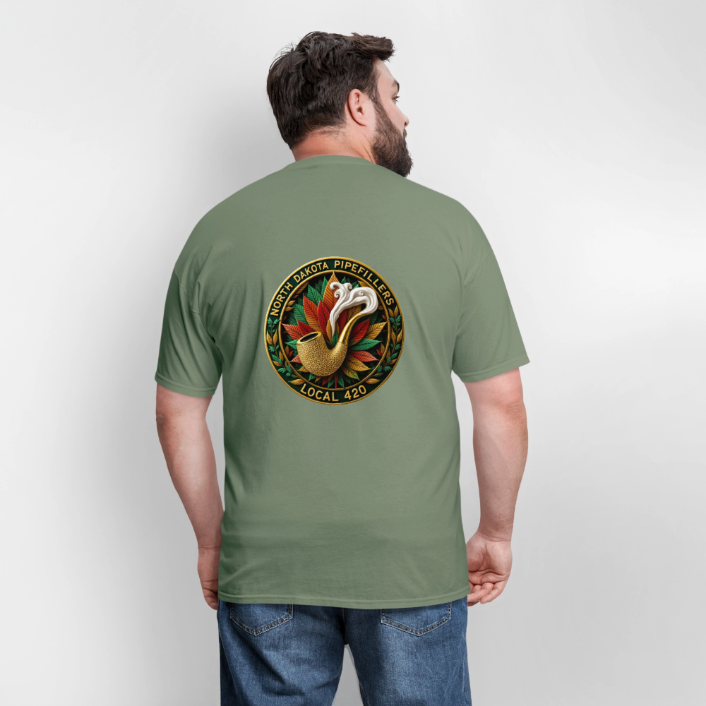 NORTH DAKOTA PIPEFILLERS LOCAL 420 F/B DESIGNS Men's T-Shirt - military green