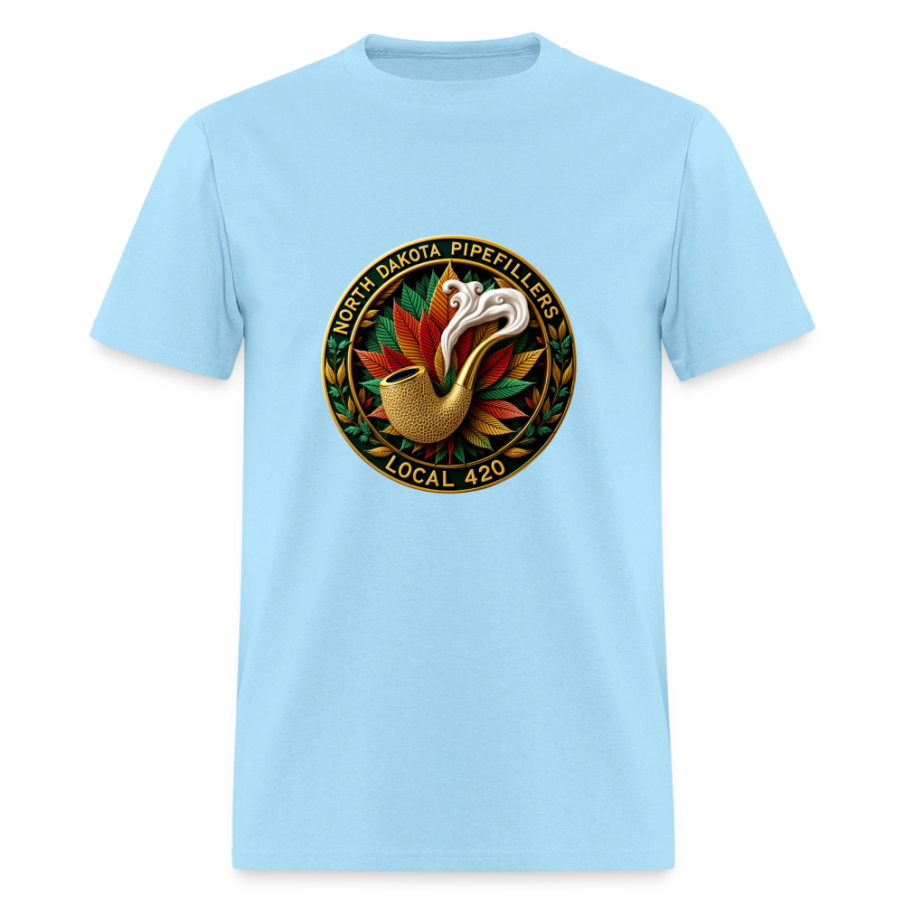 NORTH DAKOTA PIPEFILLERS LOCAL 420 F/B DESIGNS Men's T-Shirt - powder blue