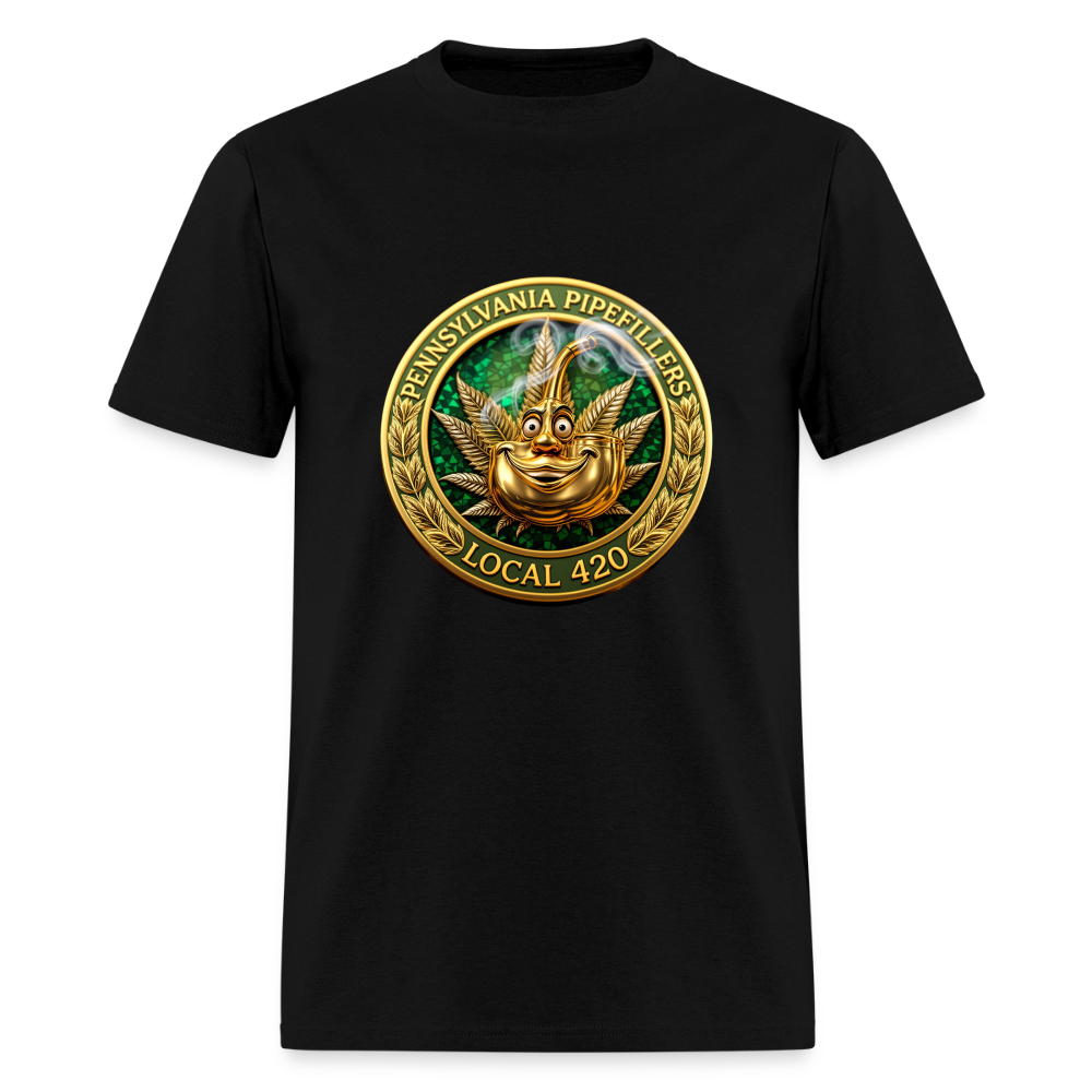 PENNSYLVANIA PIPEFILLERS LOCAL 420 F/B DESIGNS Men's T-Shirt - black
