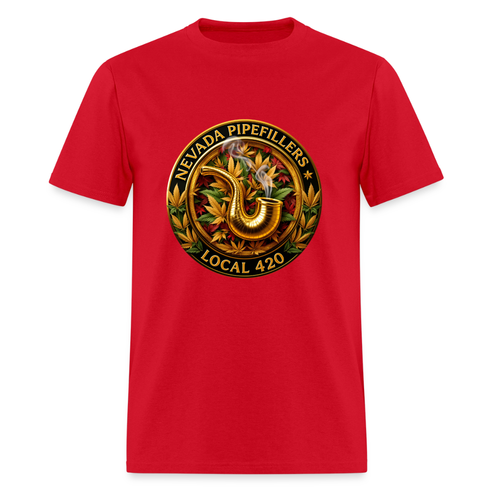 NEVADA PIPEFILLERS LOCAL 420  Men's T-Shirt - red