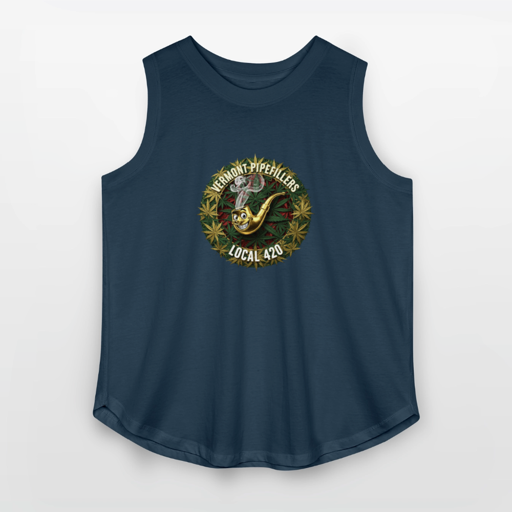 VERMONT PIPEFILLERS LOCAL 420  F/B DESIGN Women's Curvy Relaxed Tank Top - denim