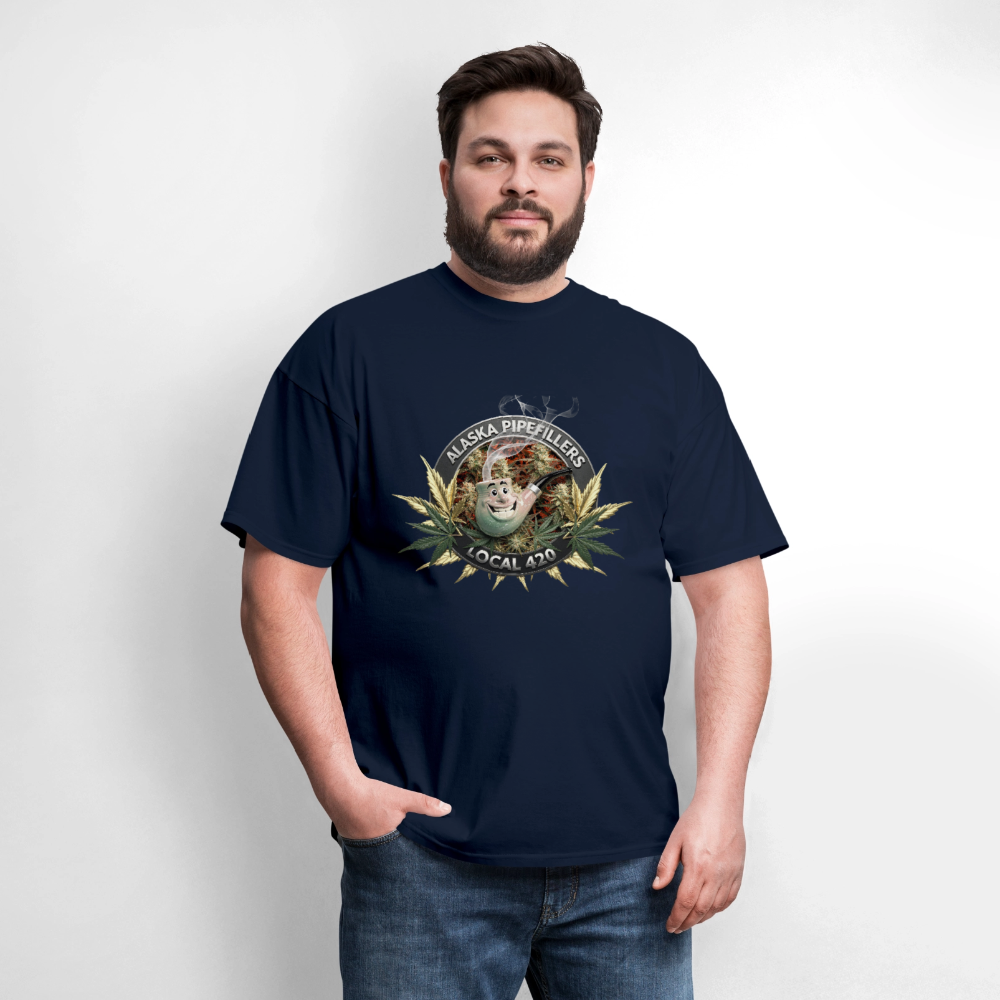 ALASKA PIPEFILLERS LOCAL 420 F/B DESIGN Men's T-Shirt - navy