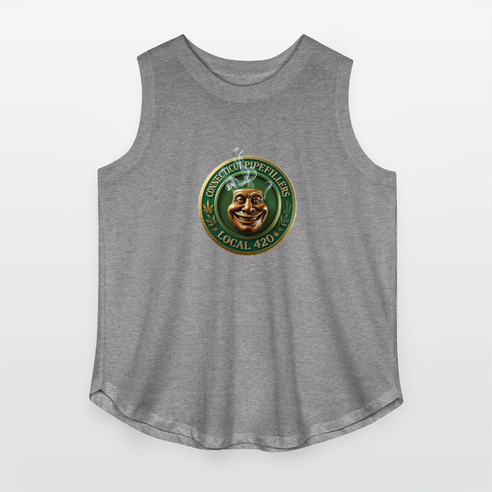 CONNECTICUT PIPEFILLERS LOCAL 420 Women's Curvy Relaxed Tank Top - granite heather 