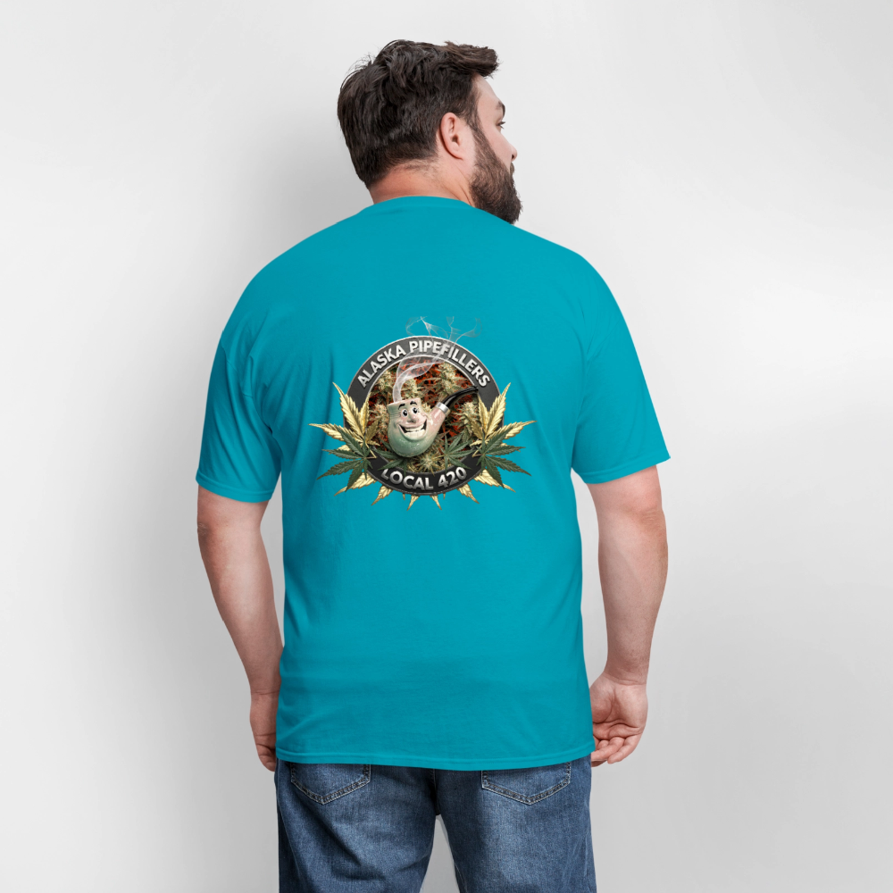 ALASKA PIPEFILLERS LOCAL 420 F/B DESIGN Men's T-Shirt - turquoise