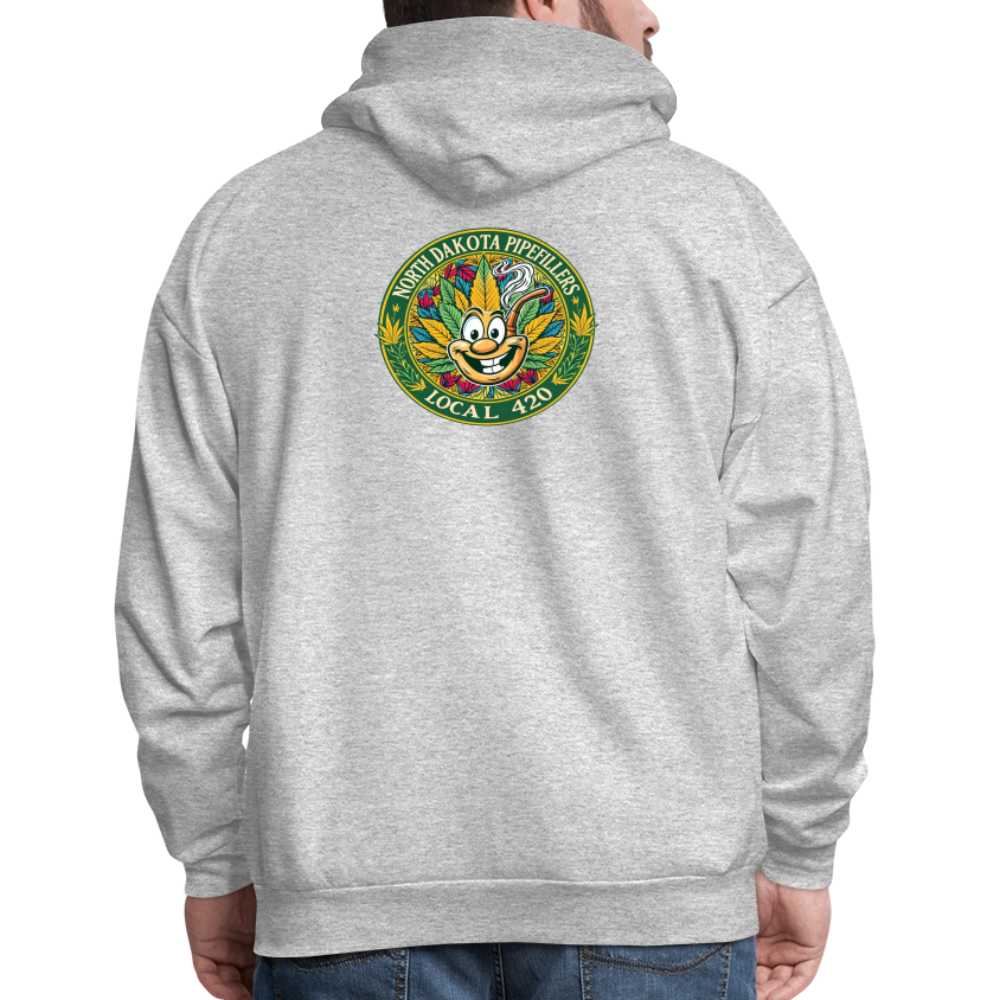 NORTH DAKOTA PIPEFILLERS LOCAL 420 F/B 2 DESIGNS Men's Hoodie - heather gray
