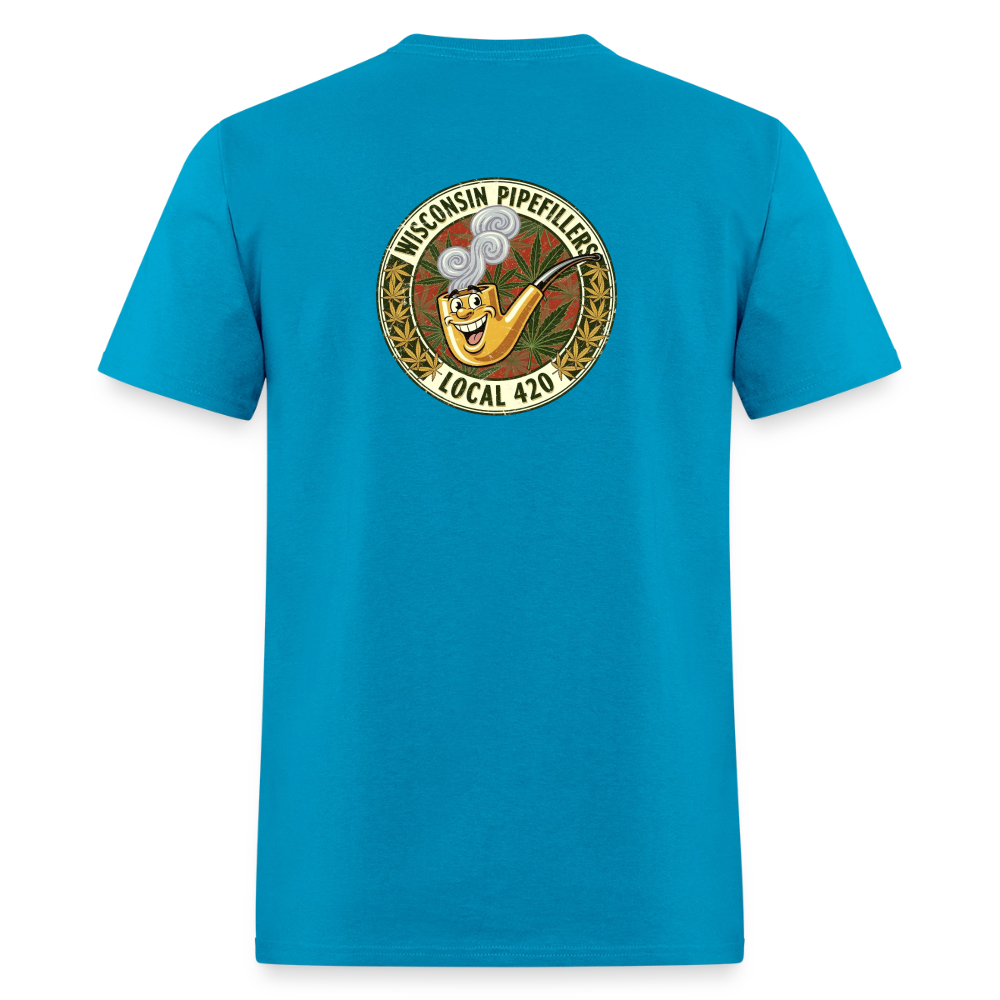 WISCONSIN PIPEFILLERS LOCL 420 F/B DESIGN Men's T-Shirt - turquoise