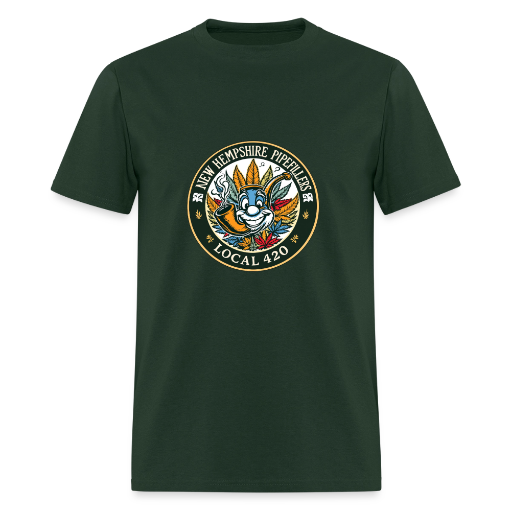 NEW HEMPSHIRE PIPEFILLERS LOCAL 420 2 EMBLEM Men's T-Shirt - forest green