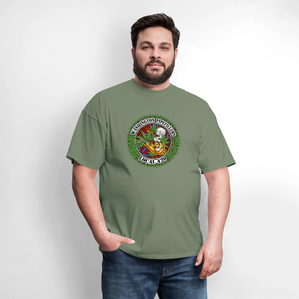 WASHINGTON PIPEFILLERS LOCAL 420 F/B DESIGN Men's T-Shirt - military green
