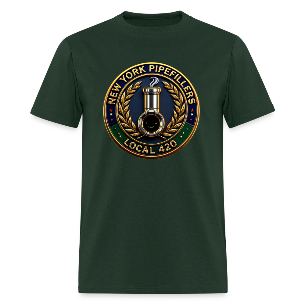 NEW YORK PIPEFILLERS LOCAL 420 F/B DESIGNS Men's T-Shirt - forest green
