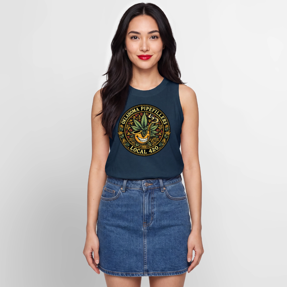 OKLAHOMA PIPEFILLERS LOCAL420 Women's Relaxed Tank Top - denim