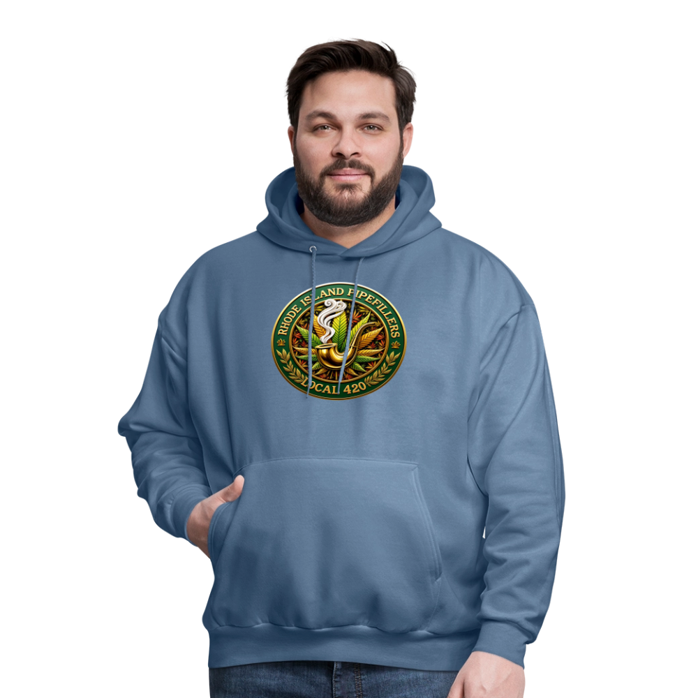 RHODE ISLAND PIPEFILLERS LOCAL 420 F/B DESIGNS Men's Hoodie - denim blue